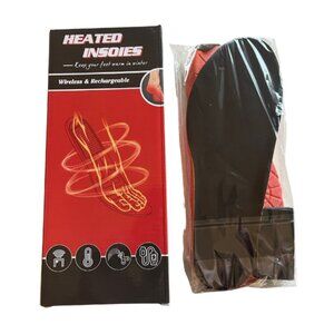 Heated Insoles Rechargeable w Remote Control USB Electric Shoe Inserts Cut-fit